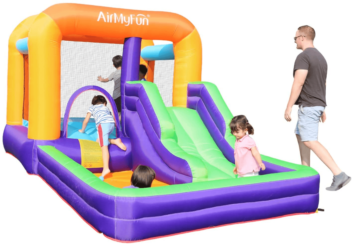 AirMyFun Inflatable Bounce House -A82006 with Air Blower, Toddler Bounce House for Kids, Jumper Bouncy Kids Jump Bouncy Castle