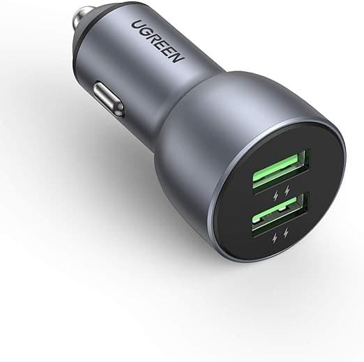 UGREEN Fast Car Charger 36W Dual USB QC 3.0 Quick Charging Aluminum Car Adapter | CD213 / 10144 |