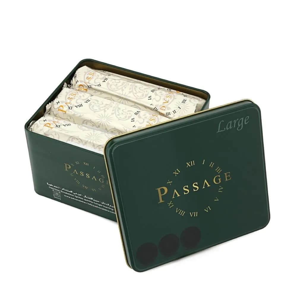 PASSAGE Large-Sized Charcoal – 40mm Quick Ignite, Smokeless & Odorless, Long Burning up to 60 Minutes, Ideal for Large Spaces, 54 Pieces