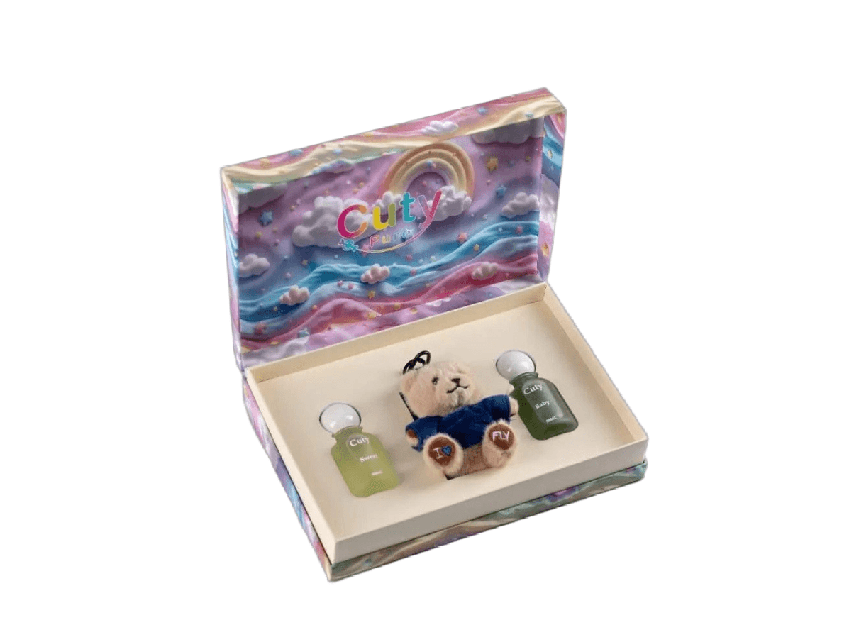 Cuty Perfume Set for Boys – Sweet + Baby (50ml Each) with Gift Keychain | Rainbow Box |